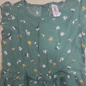Carter's Teal Dress with Floral and Bee Design